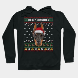 Doberman Lovers Ugly Xmas Sweater Merry Christmas Hoodie